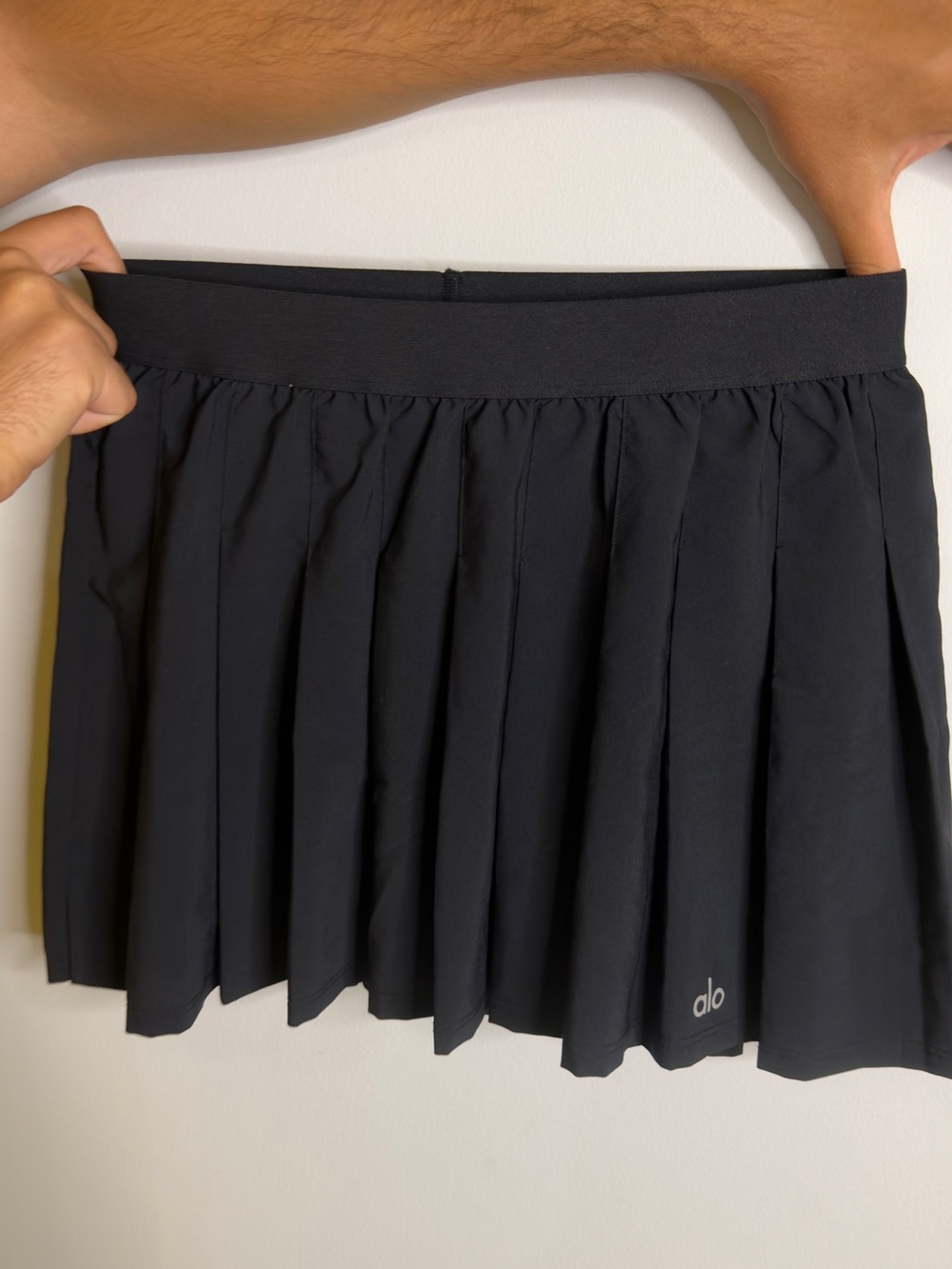 ALO Yoga Black Pleated Mini Skirt
